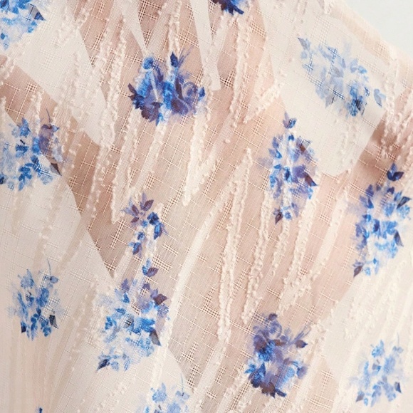 Boho Floral Print Lace Semi Sheer Button Down Cami Tank Top - Picture 5 of 5